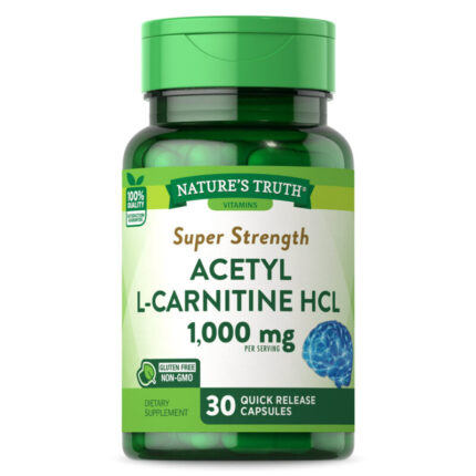 Natures Truth Vitamins Super Strength Acetyl L-Carnitine HCL 1000 mg Capsules, 30 Ea