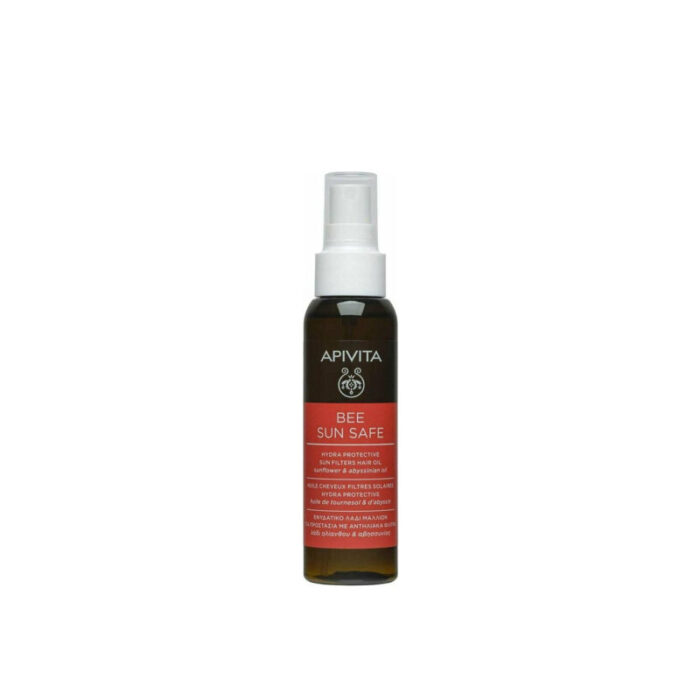 apivita bee sun safe hydra protective sun filters hair oil 100ml