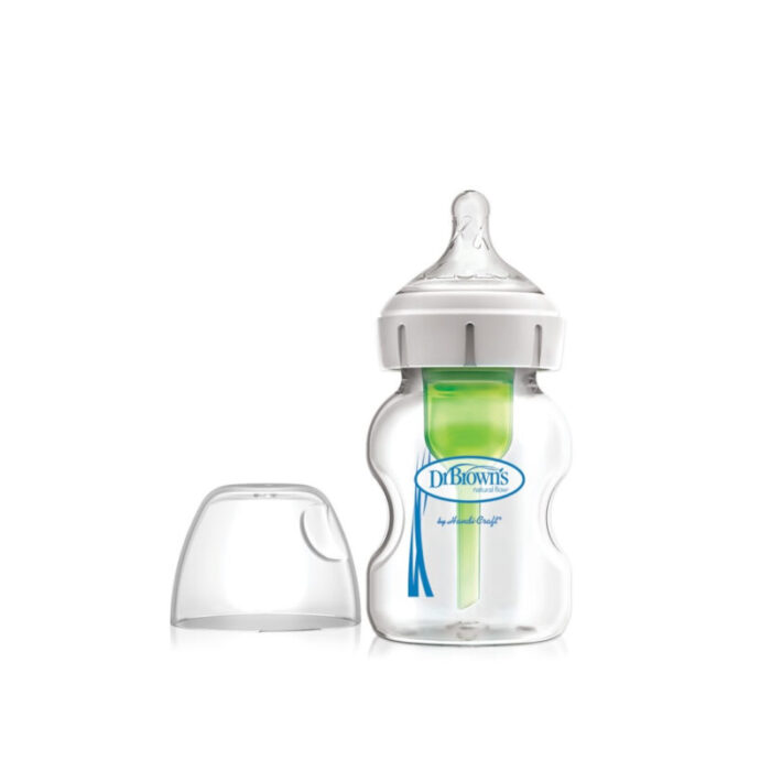 dr browns options anti colic wide neck glass baby bottle 0m 150ml