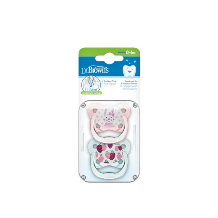 dr browns prevent contoured pacifier 0 6m pink