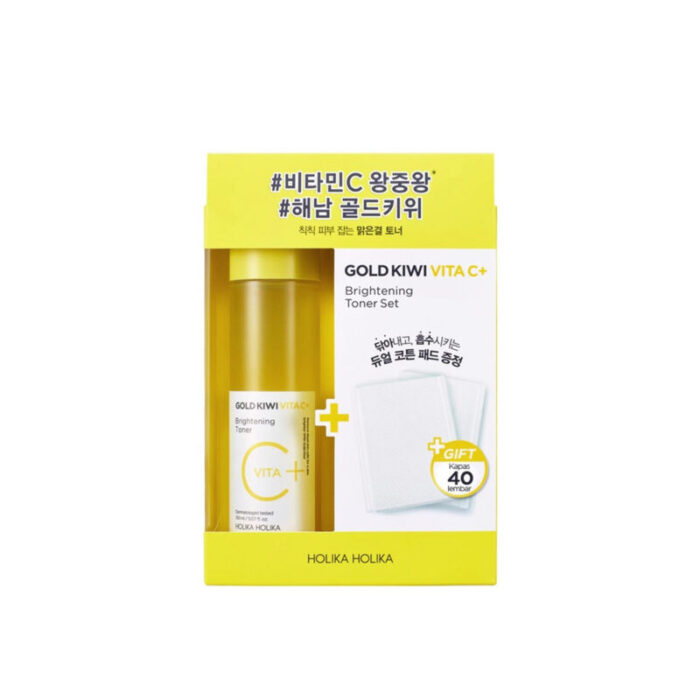 holika holika gold kiwi vita c brightening toner set