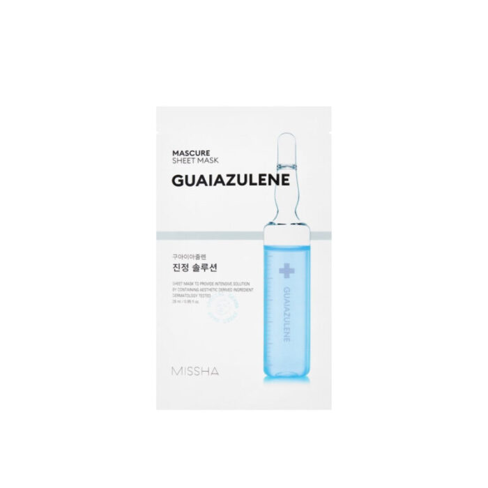 missha mascure calming solution sheet mask guaiazulene 28ml