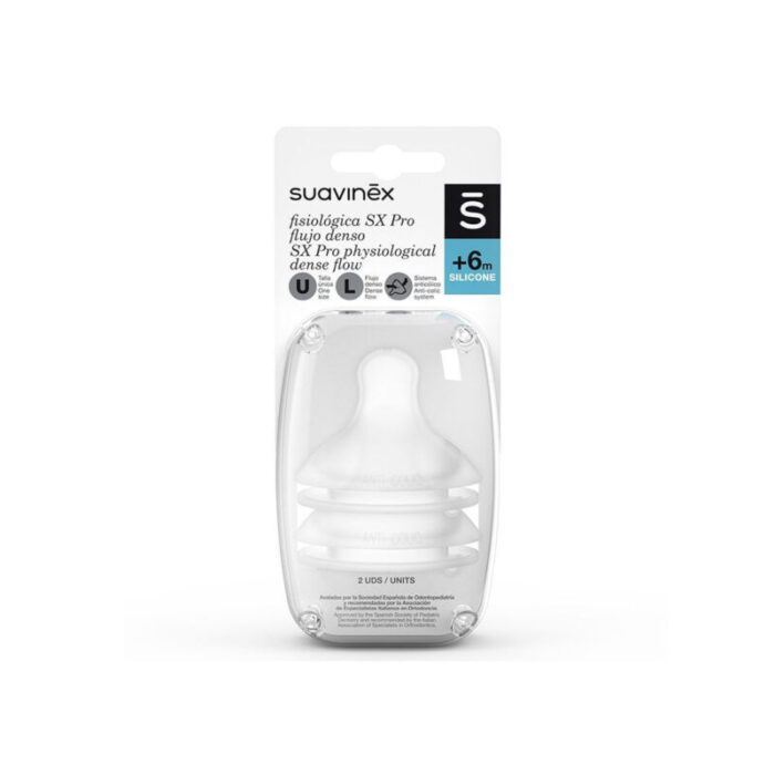 suavinex physiological dense flow sx pro silicone nipple 6m